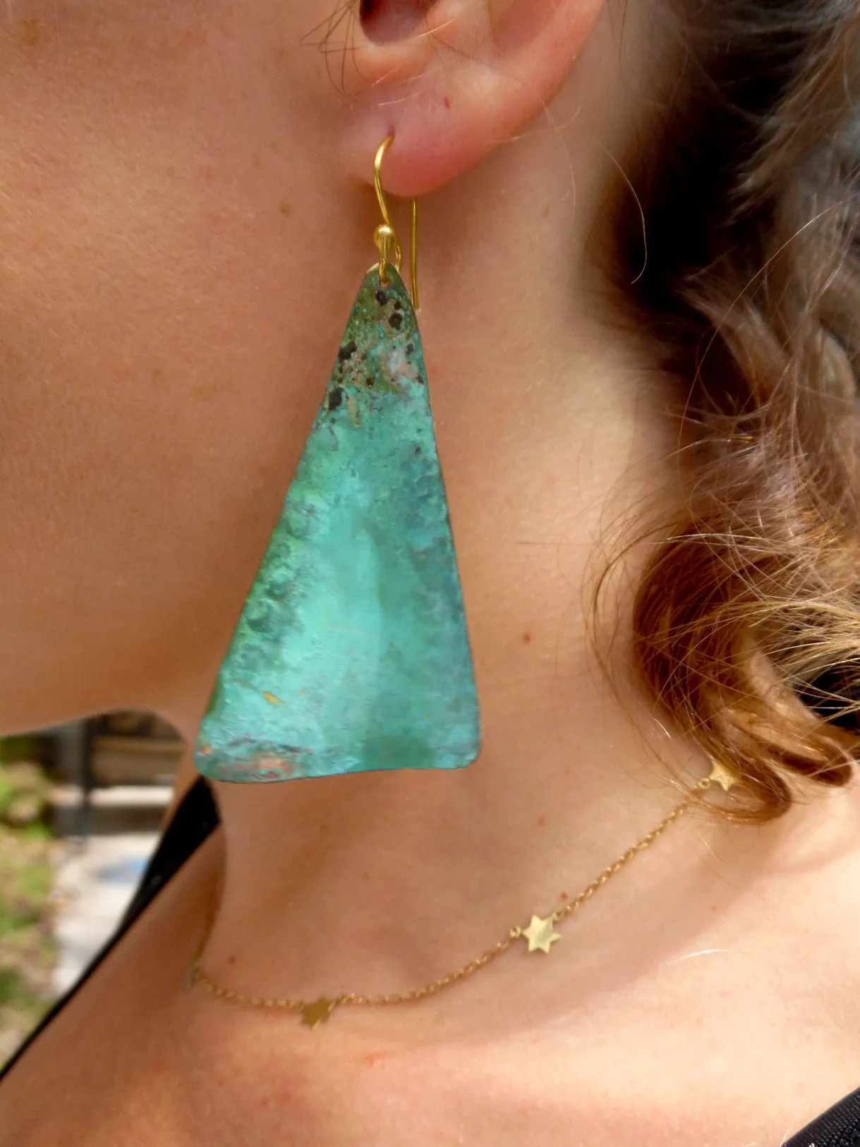 Earrings Piramide Gold on Brass