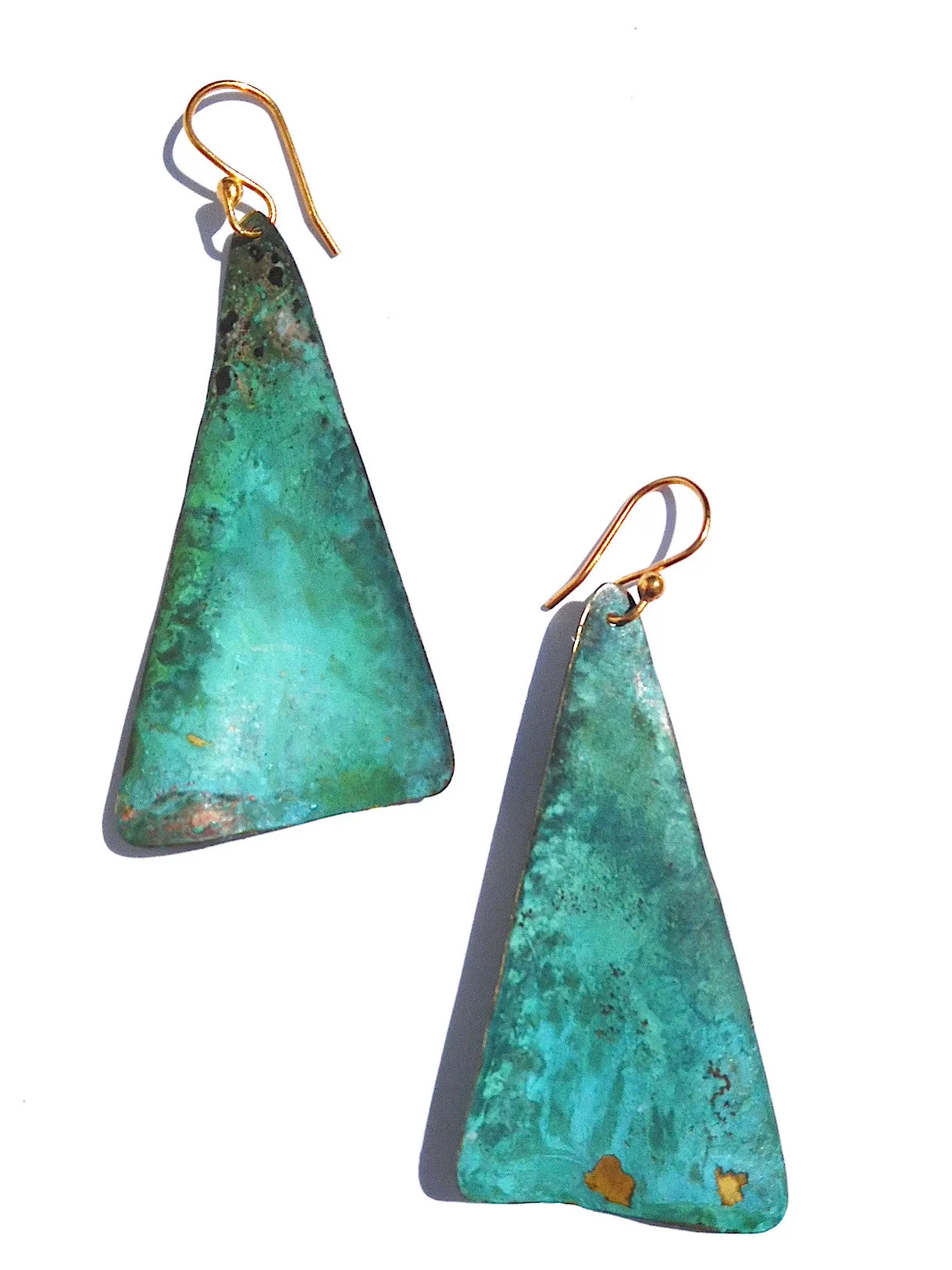 Earrings Piramide Gold on Brass