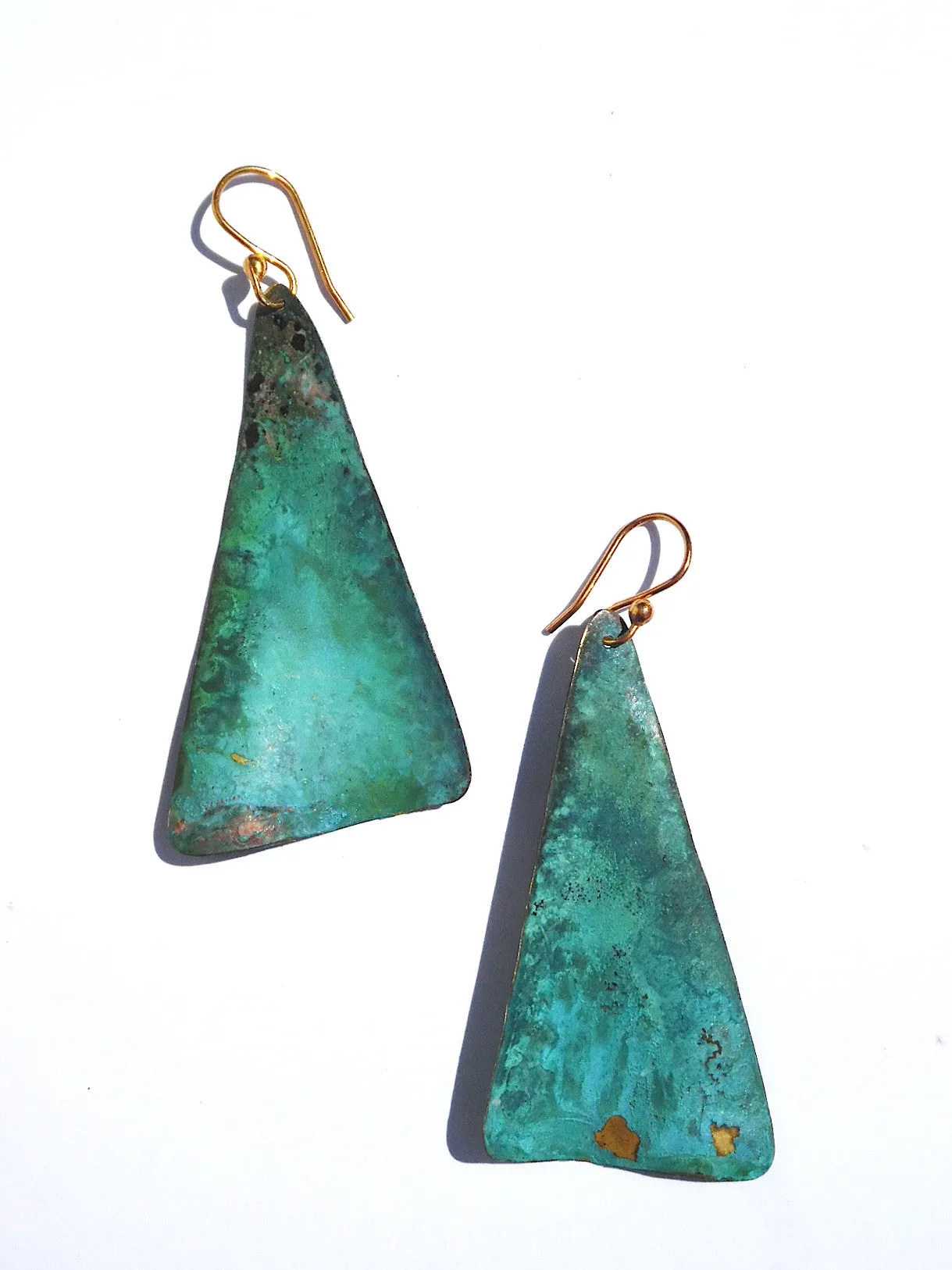 Earrings Piramide Gold on Brass