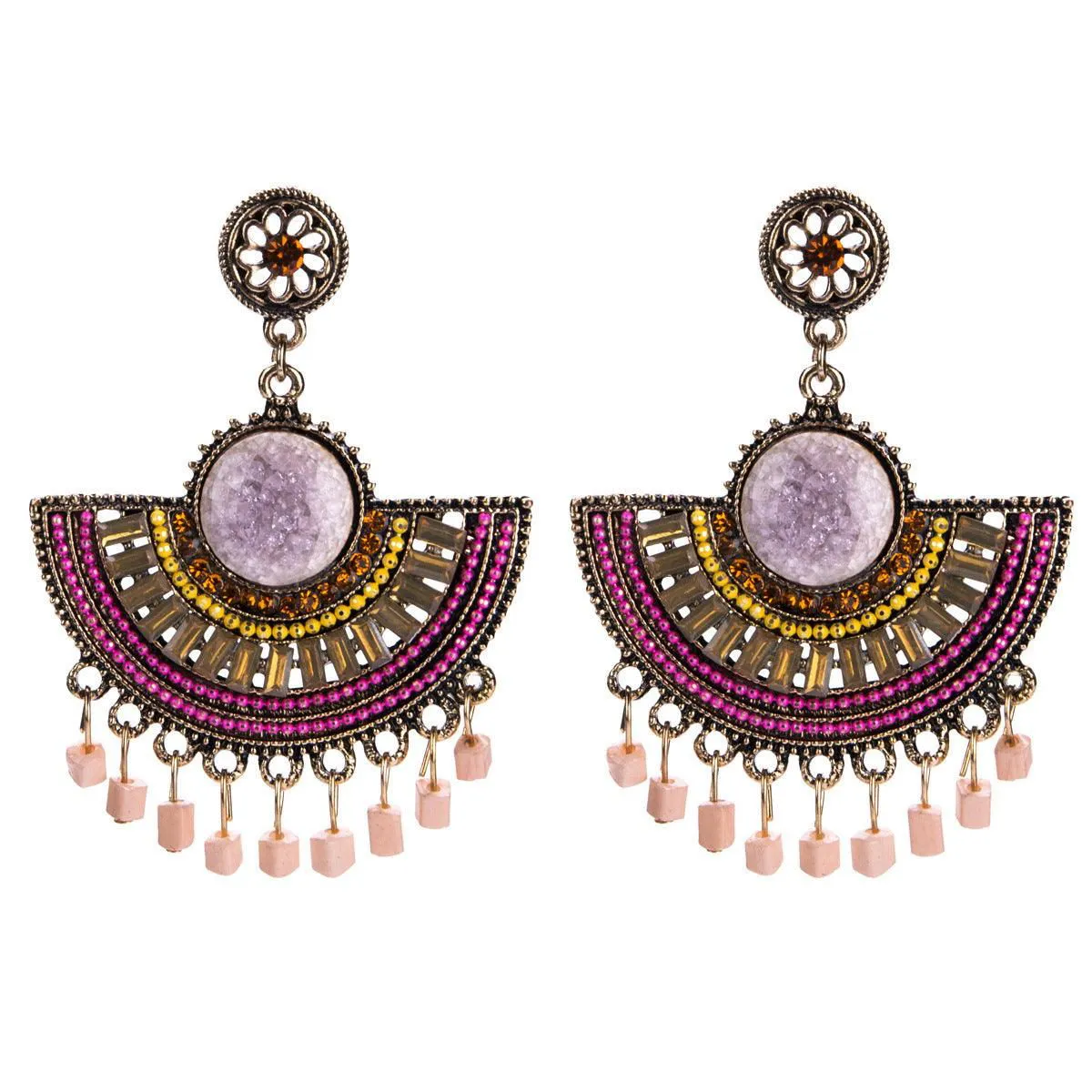 Elegant Bohemian Tassel Beaded Dangle Earrings for Women