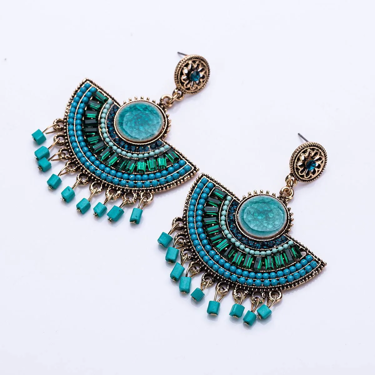 Elegant Bohemian Tassel Beaded Dangle Earrings for Women