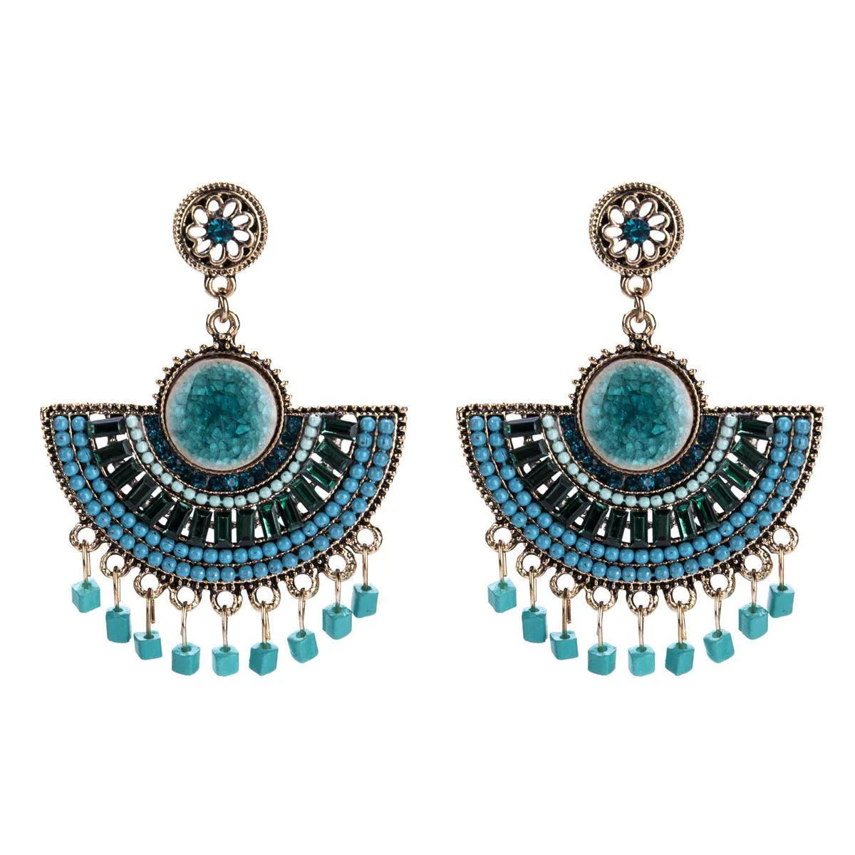 Elegant Bohemian Tassel Beaded Dangle Earrings for Women