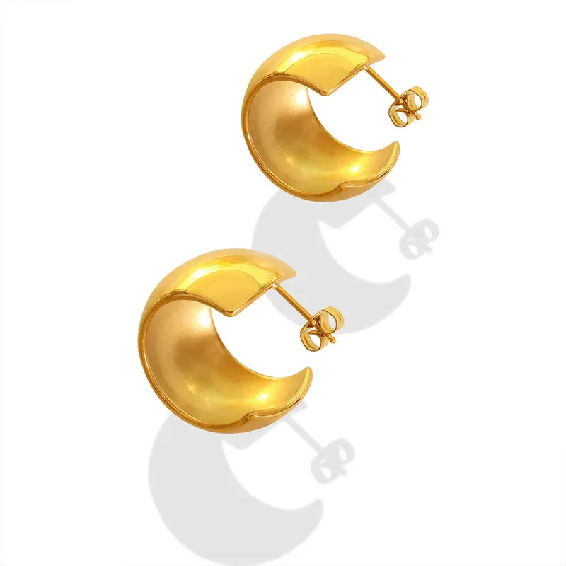 Elegant Gold-Plated C-Shaped Earrings for Wholesale Jewelry Retailers