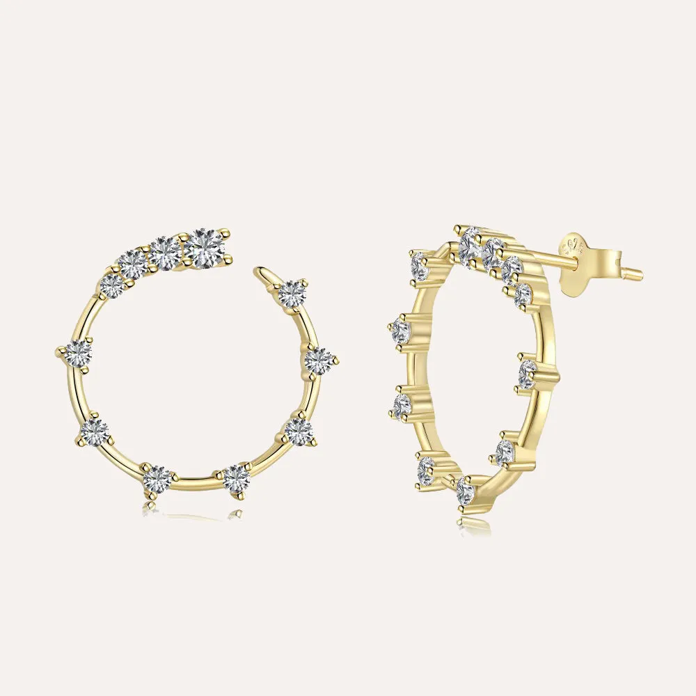 Elegant Sparkling Diamond Hoop Earrings