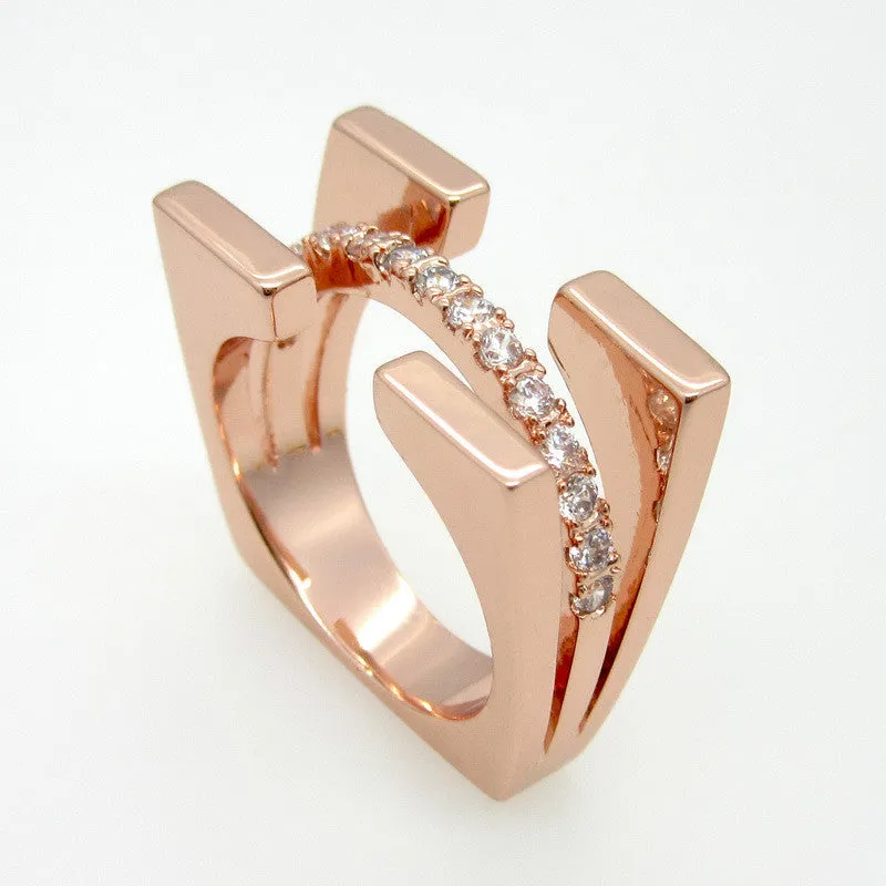 Fashion Luxury Brand Jewelry New Arrival Multicolor Ring For Women 18K Golden/Platinum/Rose Gold With AAA Zircon Rings Anillos