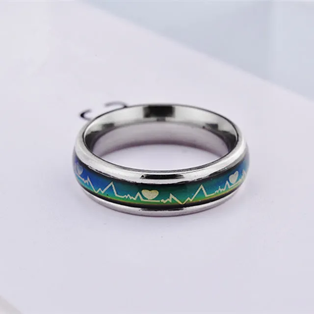 Fashion Titanium Black Mood Rings Temperature Emotion Feeling Engagement Rings Women Men 2017 Promise Rings For Couples Jewelry