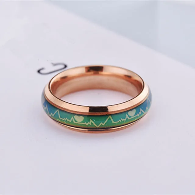 Fashion Titanium Black Mood Rings Temperature Emotion Feeling Engagement Rings Women Men 2017 Promise Rings For Couples Jewelry