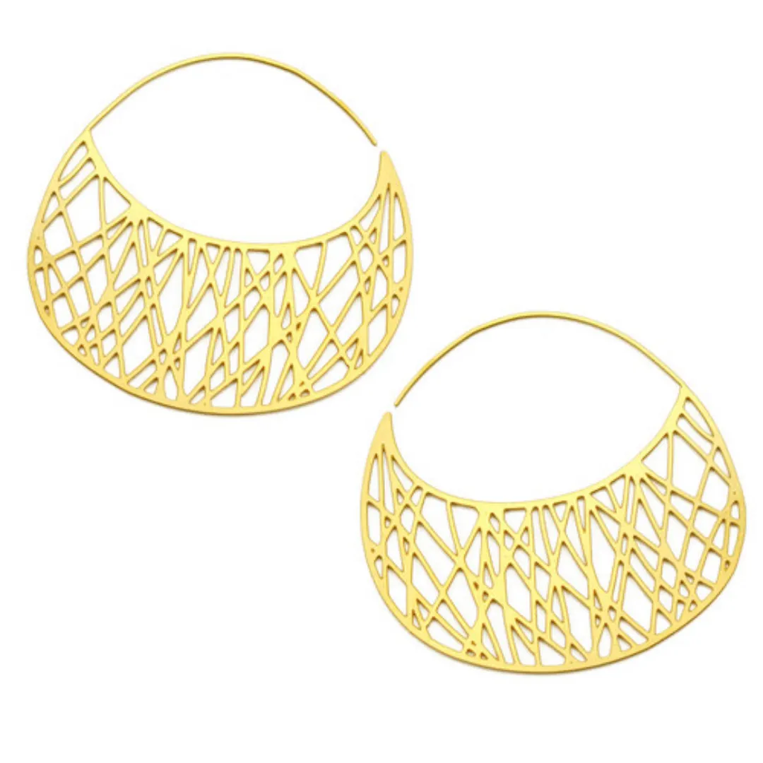 Filament Gold Plated Hoop Earrings