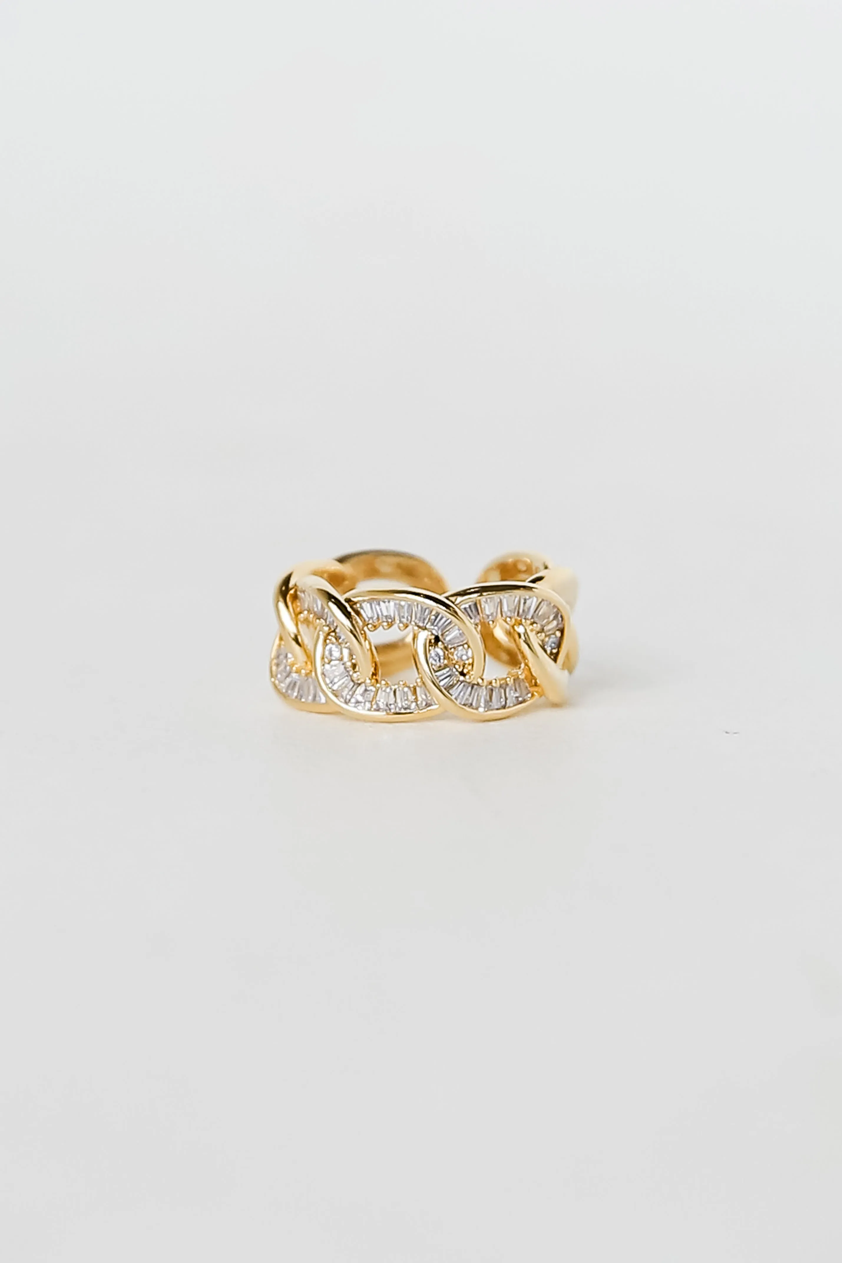 FINAL SALE - Ali Gold Rhinestone Chain Ring