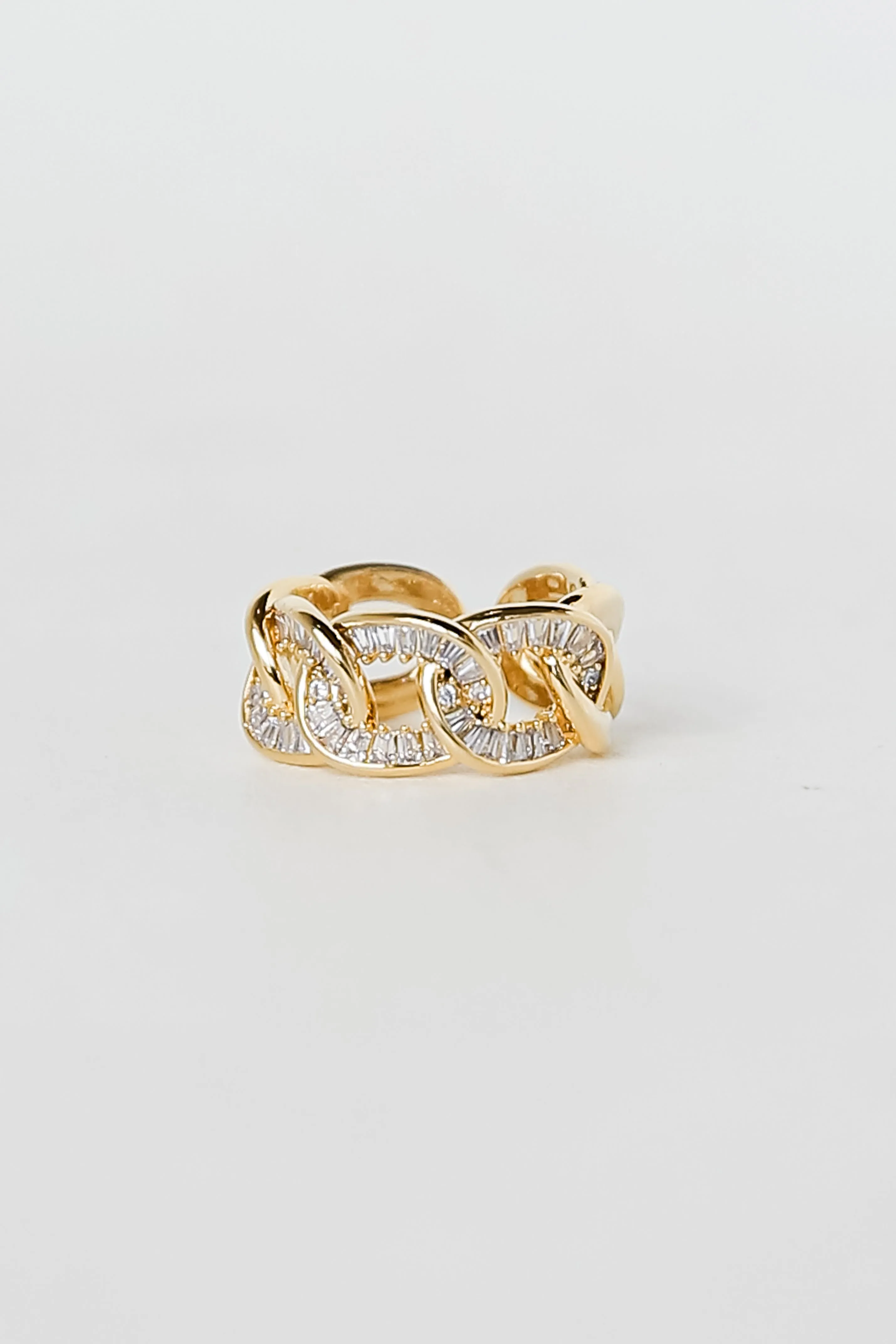 FINAL SALE - Ali Gold Rhinestone Chain Ring