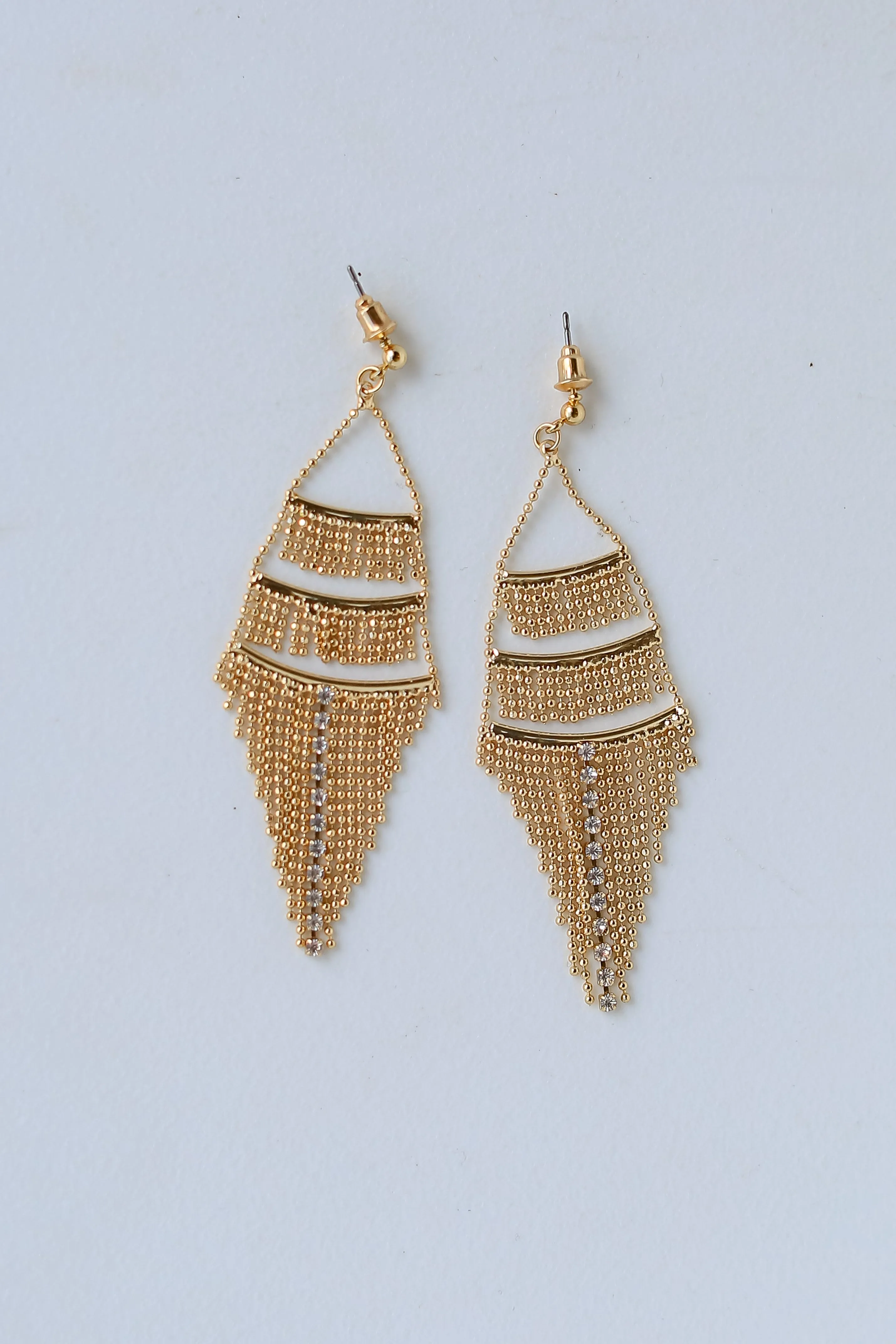 FINAL SALE - Aurora Gold Tiered Fringe Drop Earrings