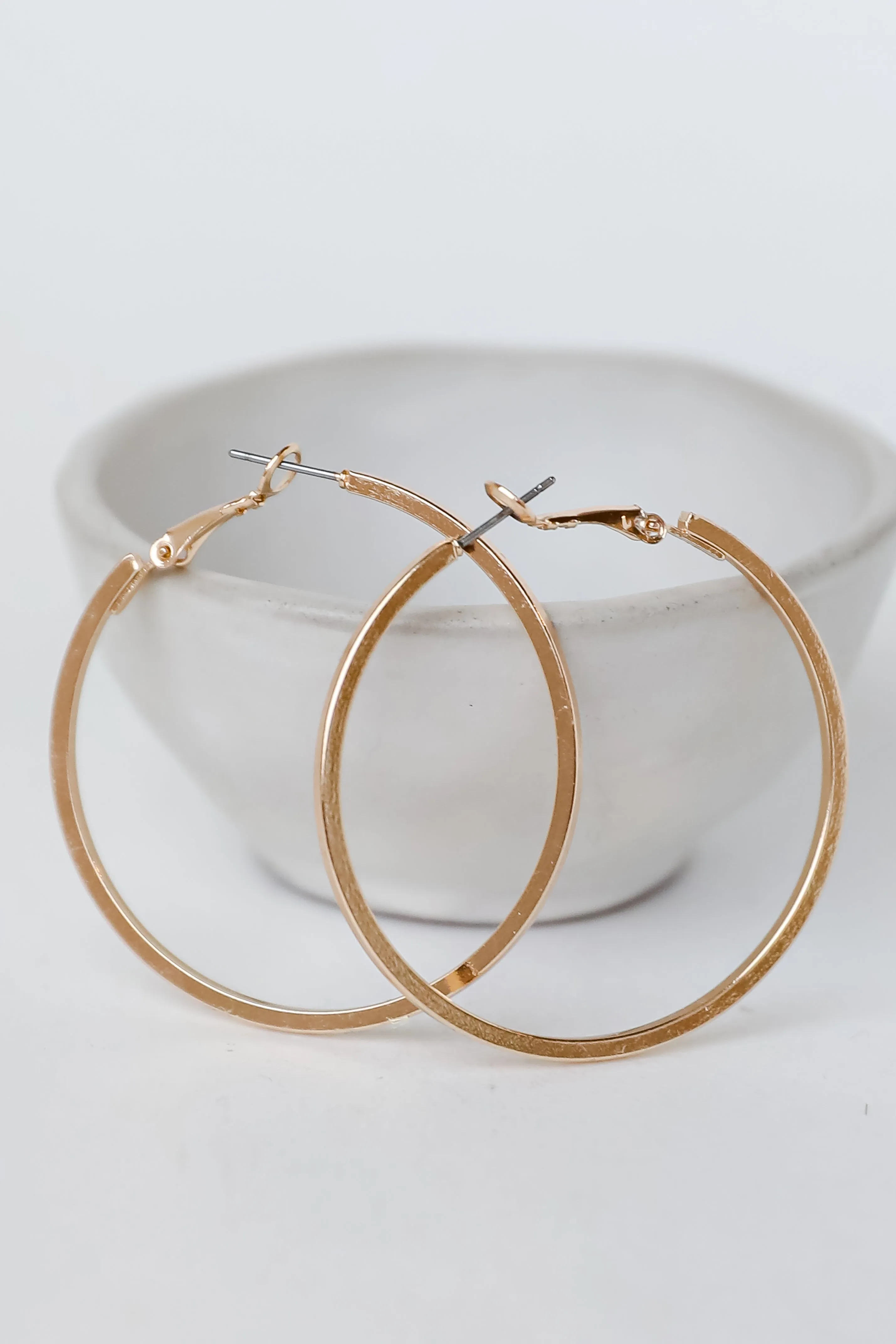 FINAL SALE - Raven Gold Hoop Earrings