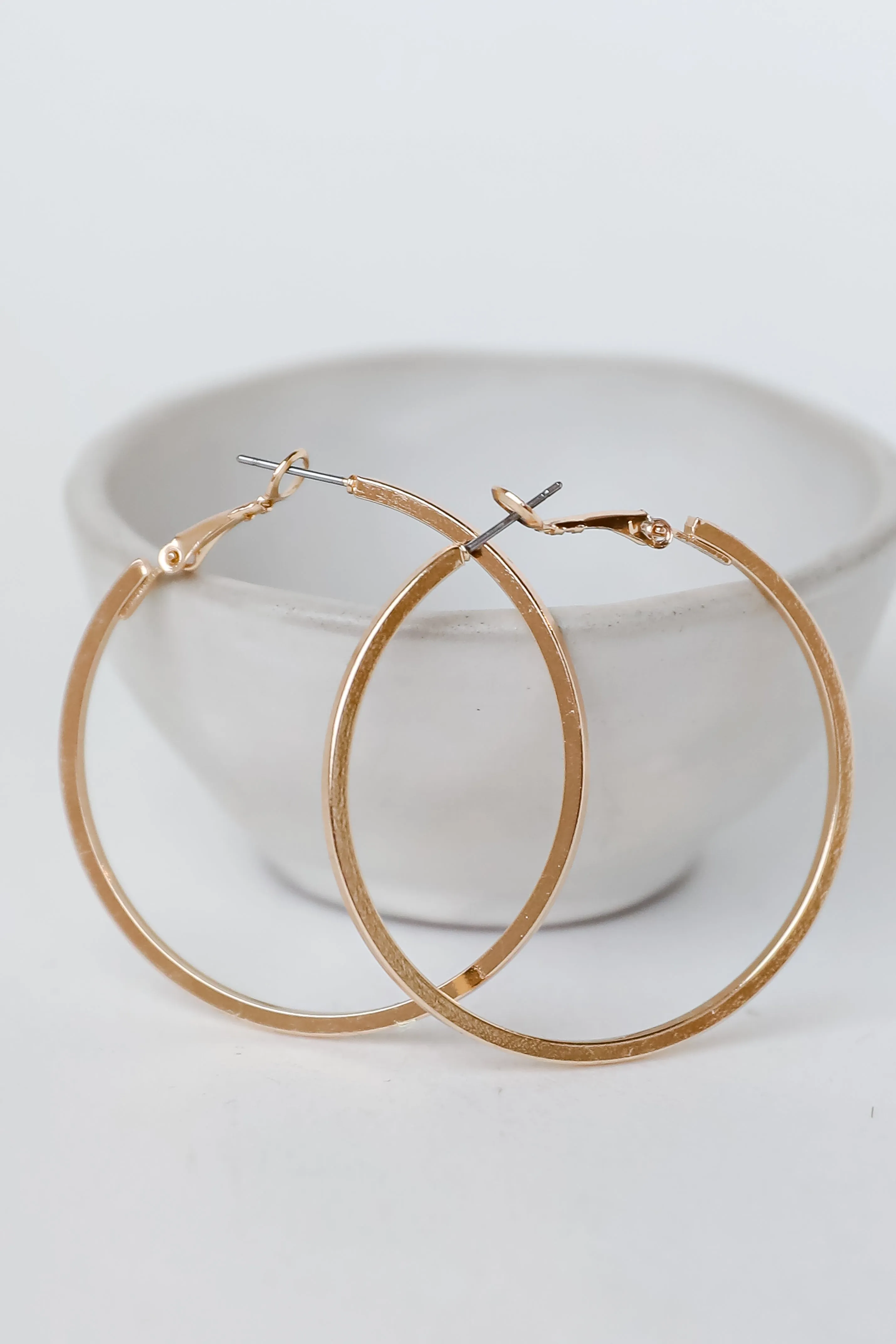 FINAL SALE - Raven Gold Hoop Earrings