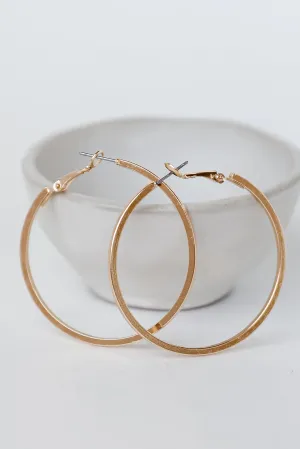 FINAL SALE - Raven Gold Hoop Earrings