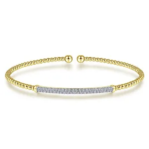 Gabriel & Co., 14K Bujukan Cuff with Diamond Pave Bar