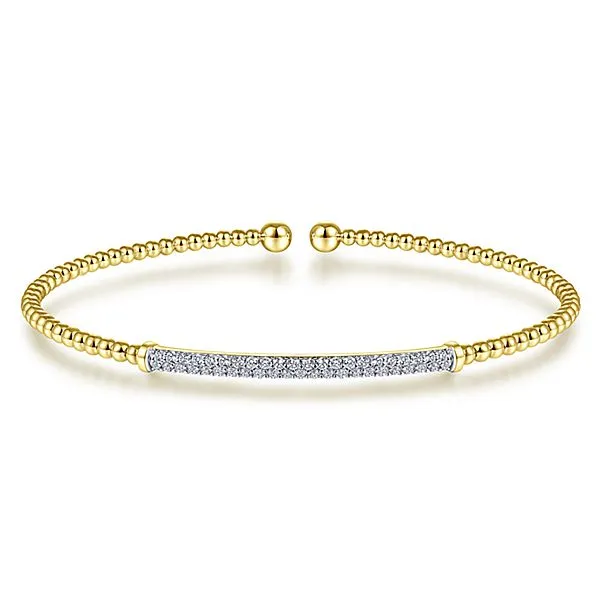 Gabriel & Co., 14K Bujukan Cuff with Diamond Pave Bar