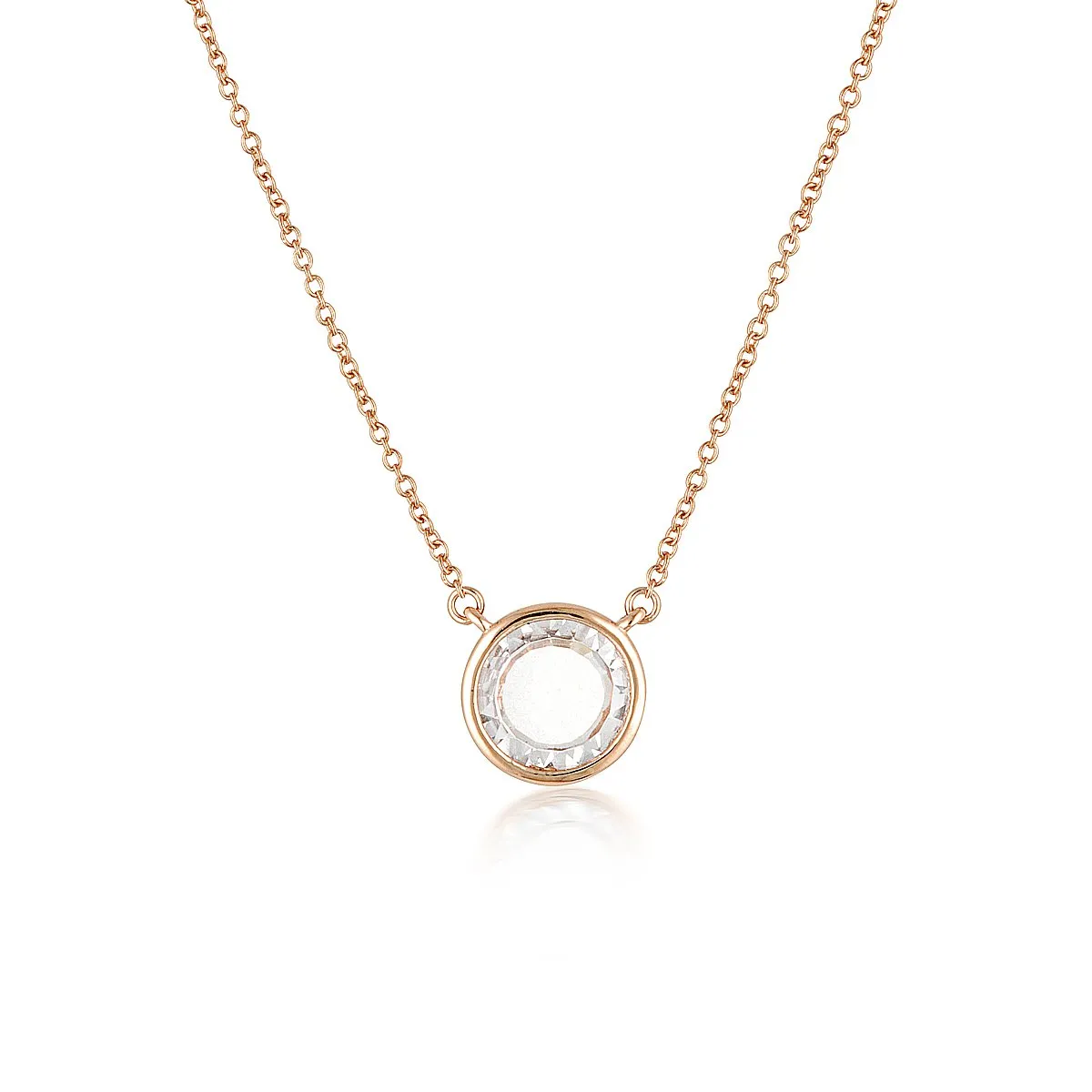 GEORGINI NOEL NIGHTS SLICED STONE NECKLACE ROSE GOLD