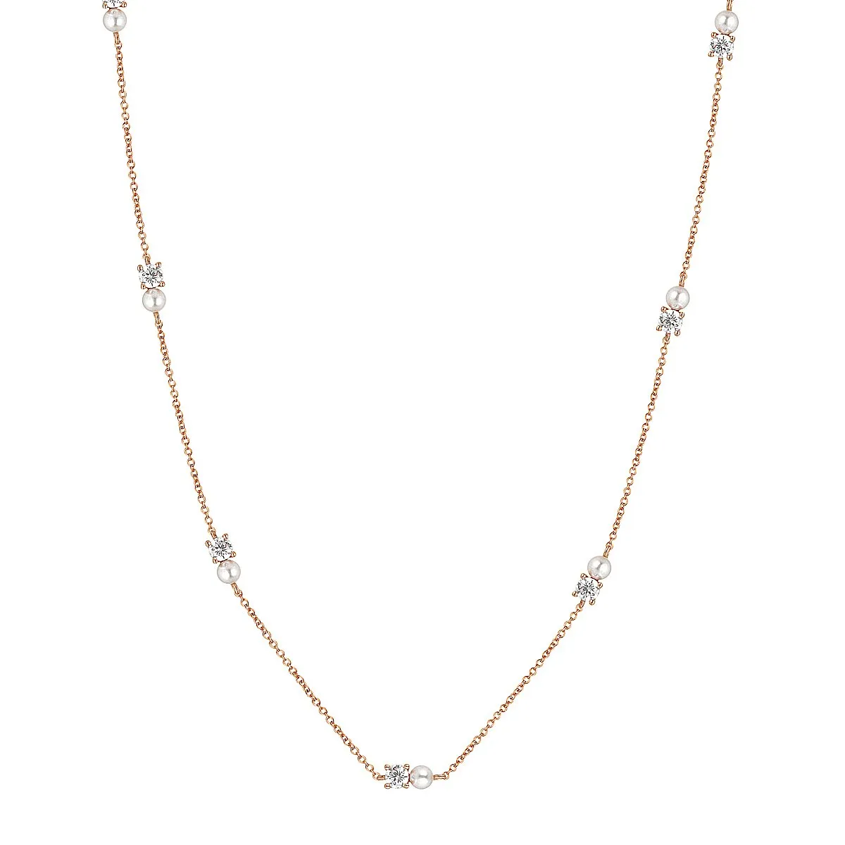 GEORGINI NOEL NIGHTS SNOW DROP NECKLACE ROSE GOLD