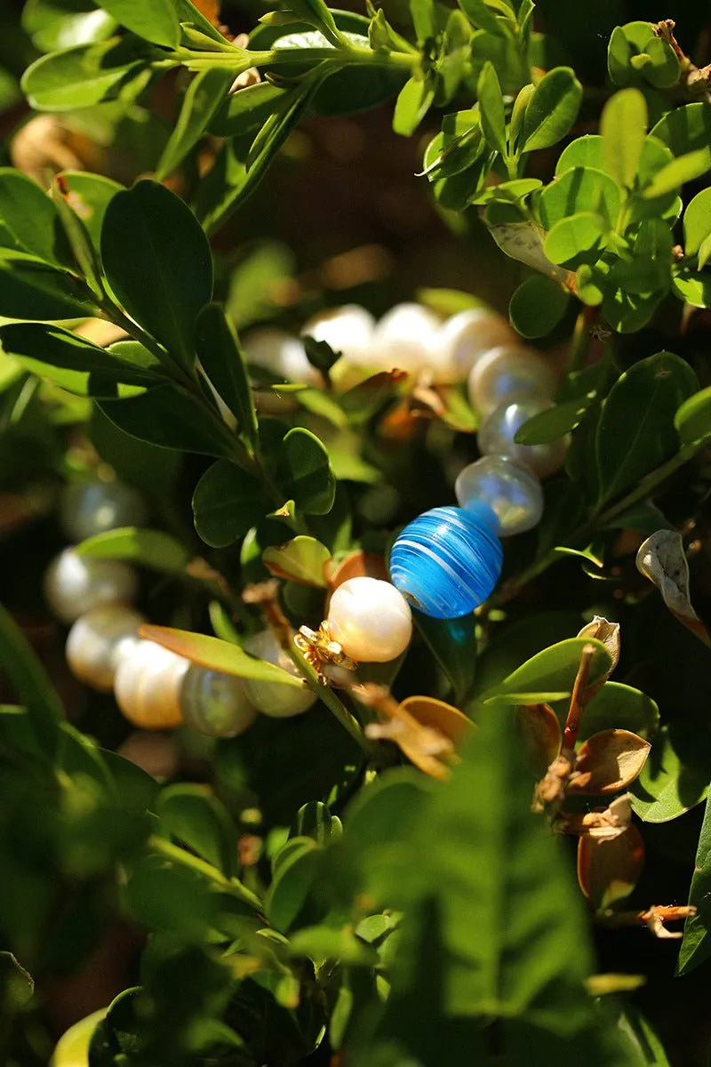 Glass and Baroque Pearl Beaded Bracelet