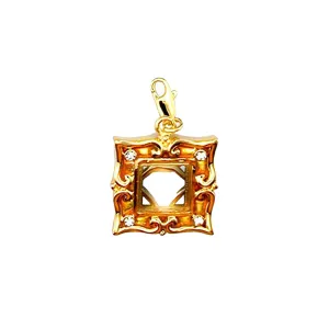 Gold Brass Pendant with Top Grade Crystal in Clear for Women Style 43505