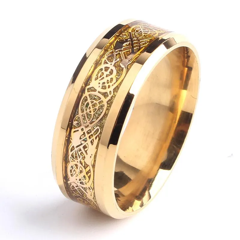 Gold Carbon Fiber Tundra Steel Ring