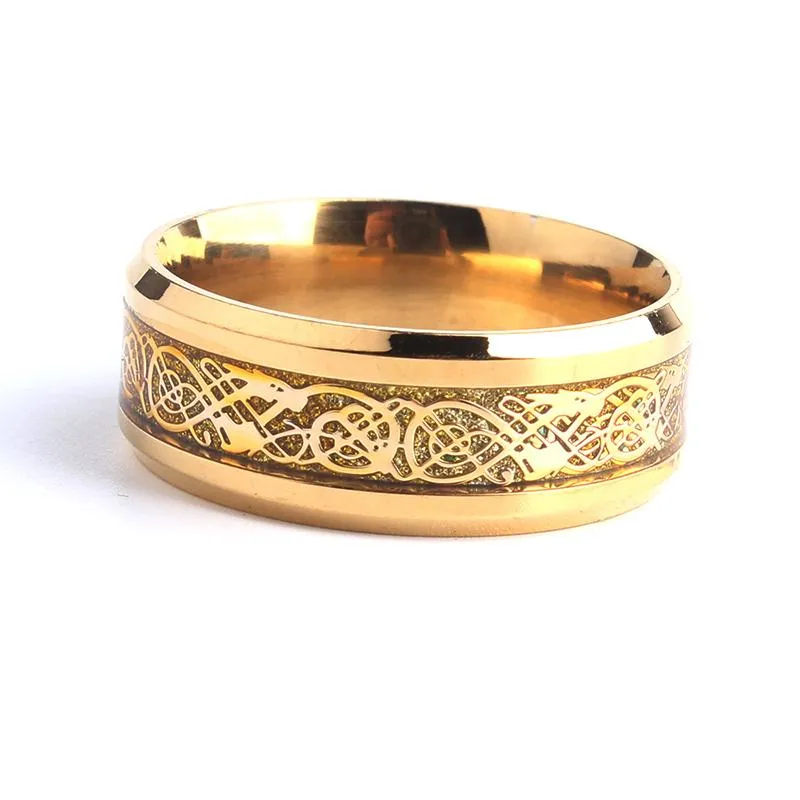 Gold Carbon Fiber Tundra Steel Ring