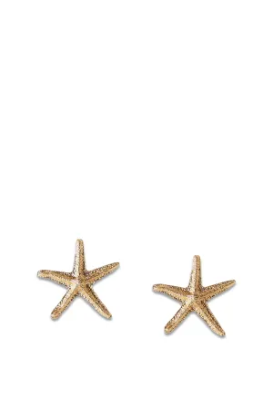 Gold Tone Starfish Statement Earrings