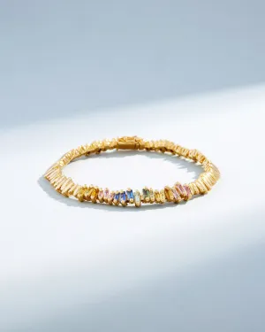 Golden Pastel Sapphire ID Bracelet