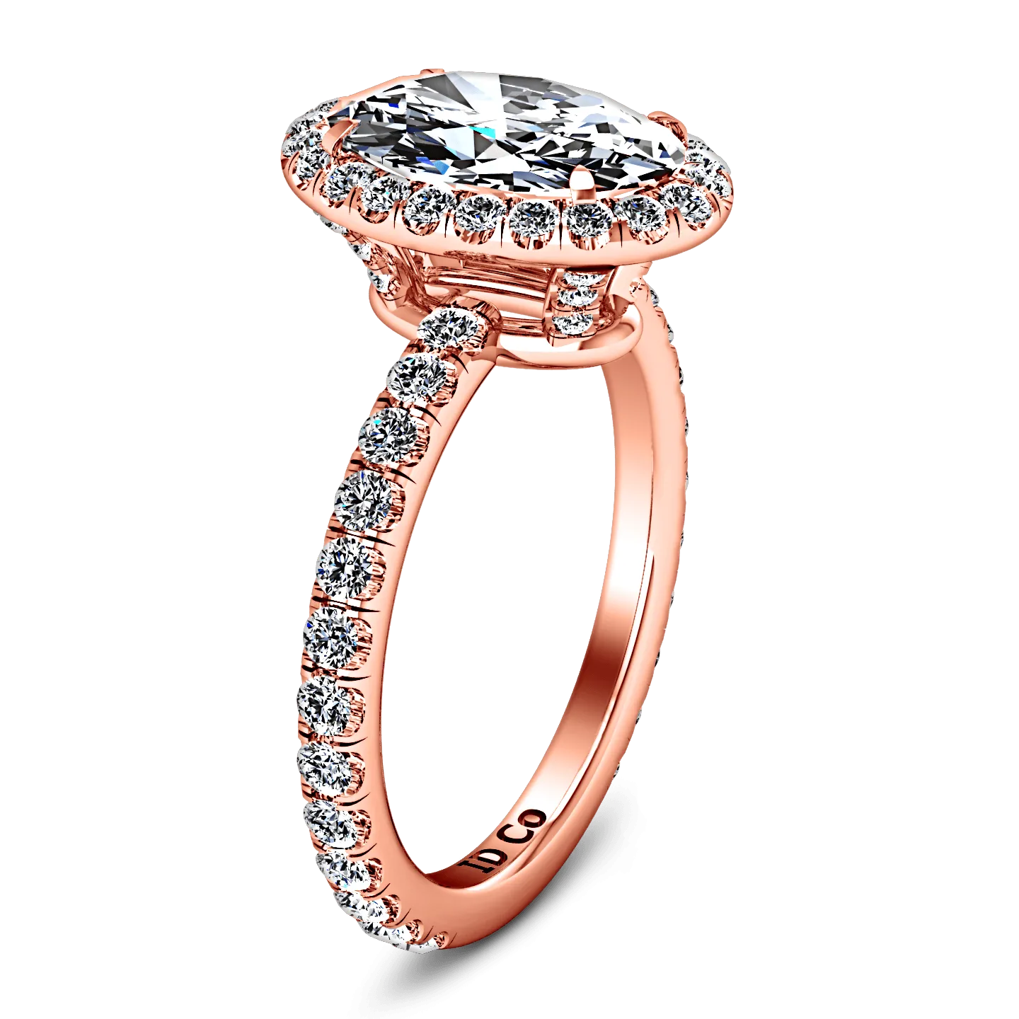 Halo Diamond  Engagement Ring Elsa 14K Rose Gold