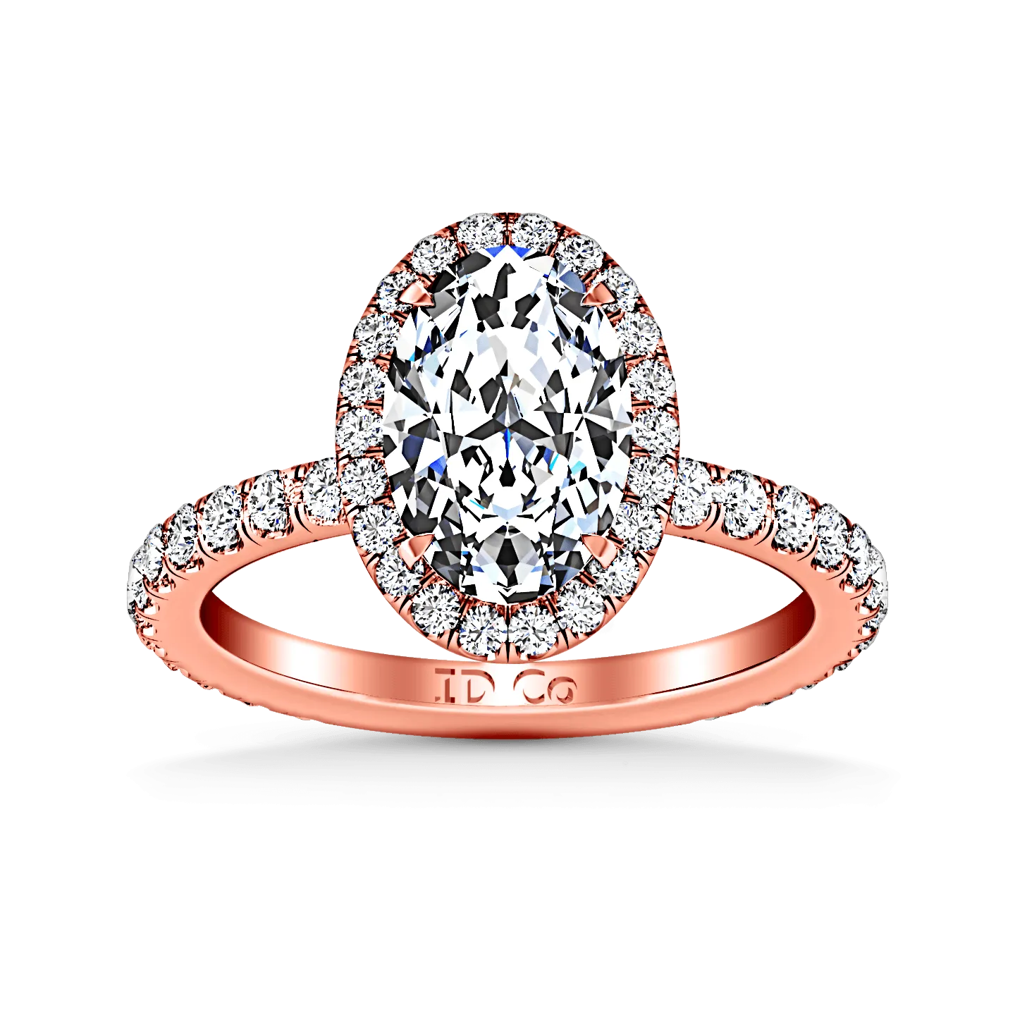 Halo Diamond  Engagement Ring Elsa 14K Rose Gold