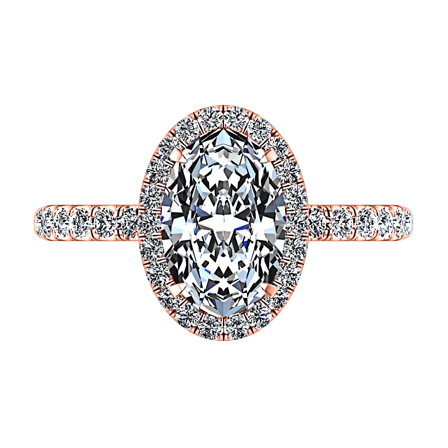 Halo Diamond  Engagement Ring Elsa 14K Rose Gold