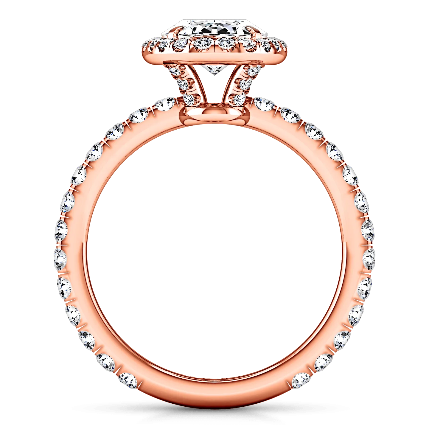 Halo Diamond  Engagement Ring Elsa 14K Rose Gold