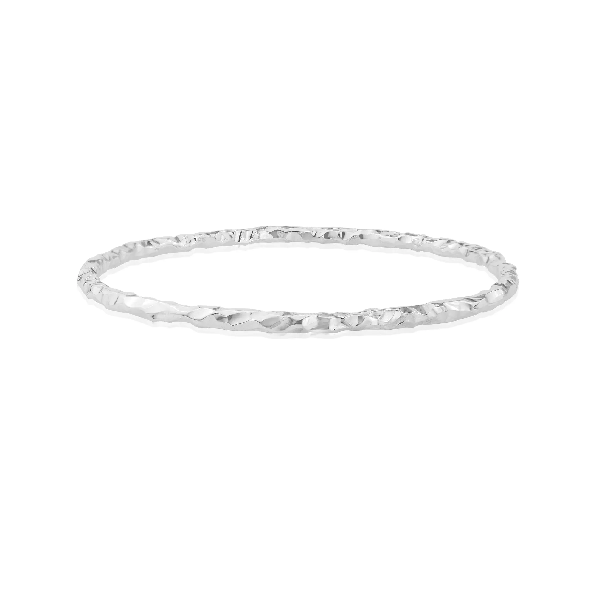 Heavy Chopped Silver Bangle