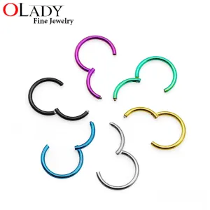 Hinged Segment Ring[100% Titanium G23]  4 Sizes 6 colors Piercing body jewelry Nose Septum Lip Nipple Tragus Cartilage Ring