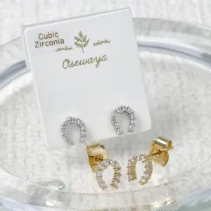 Jeweled Horseshoe Studs