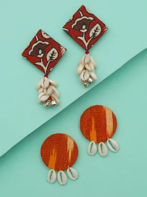 Kauri Kite   Ikat Shell Mini Earrings Set