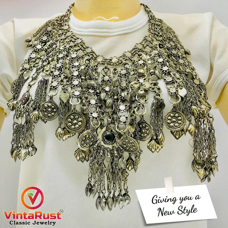 Kuchi Silver Oversized Vintage Tribal Choker