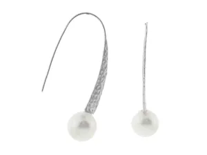 Large Sterling Silver Hook Freshwater Pearl Earrings