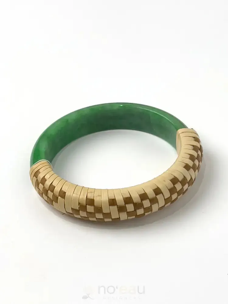 Lauhala Wrapped Jade Bracelets Size 7