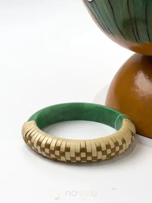 Lauhala Wrapped Jade Bracelets Size 7