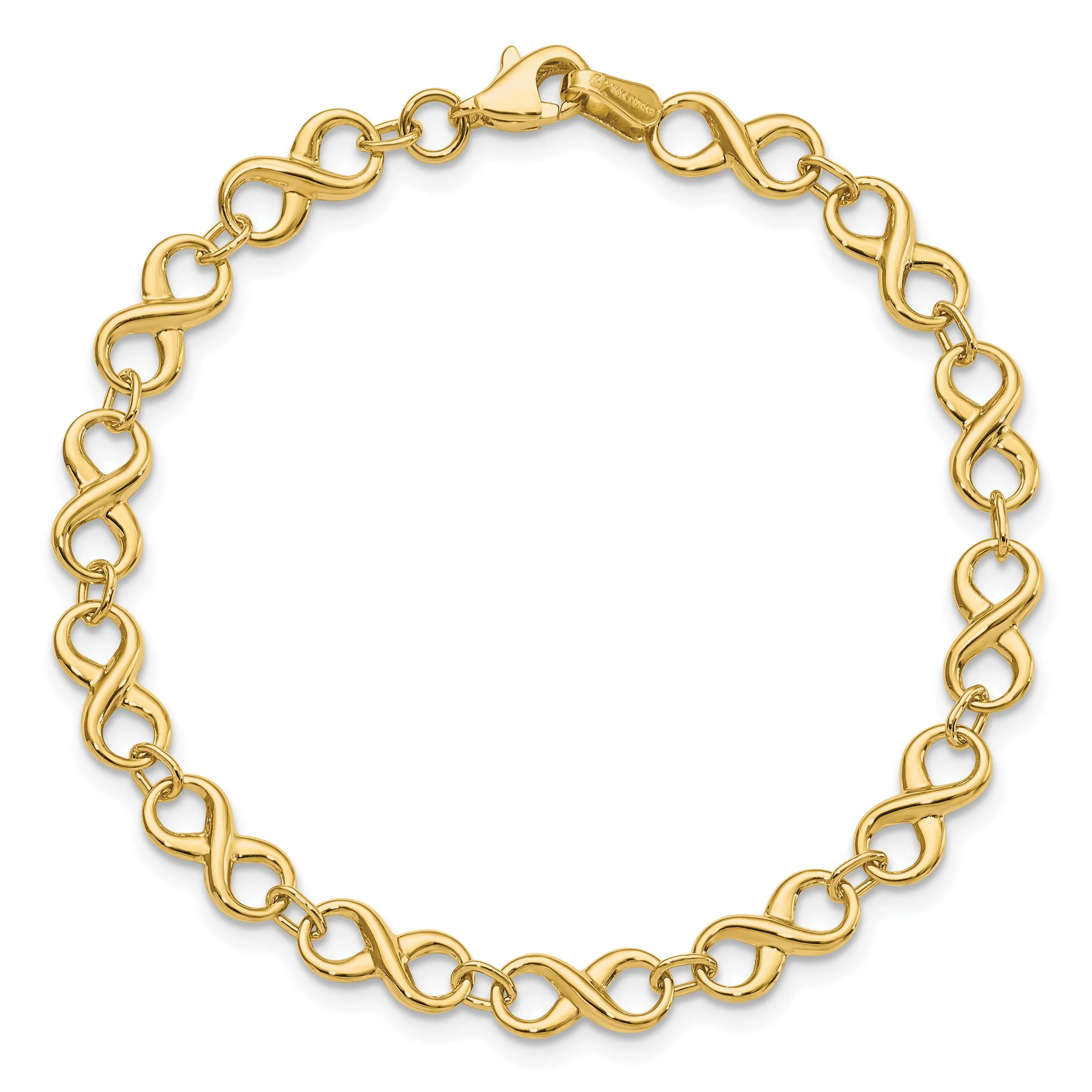 Leslie 14k Yellow Gold Polish Infinity Bracelet