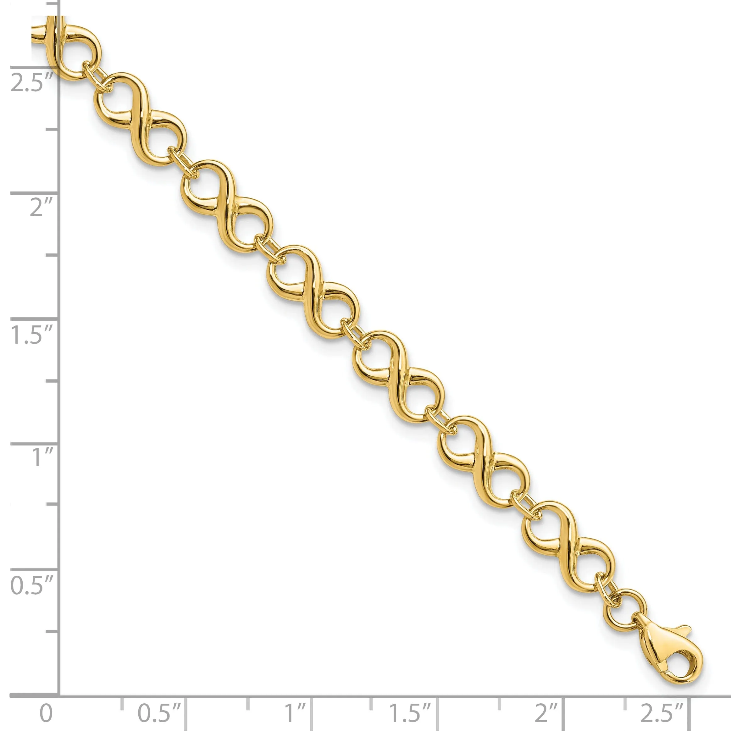 Leslie 14k Yellow Gold Polish Infinity Bracelet