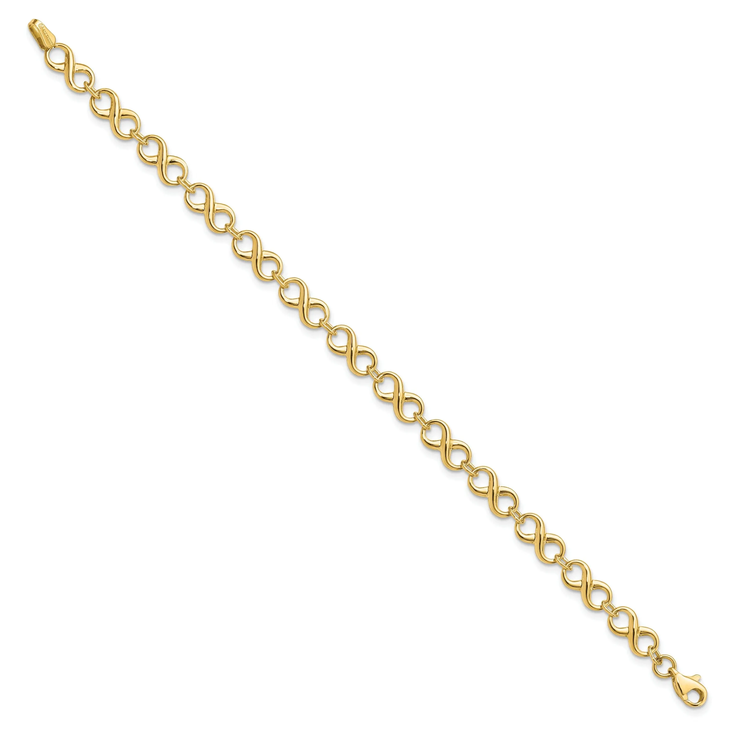 Leslie 14k Yellow Gold Polish Infinity Bracelet