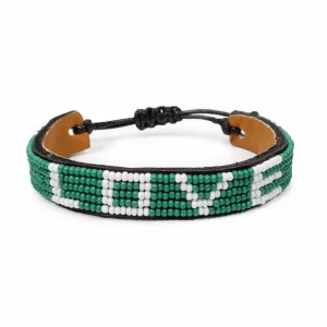 LOVE Bracelet - Green and White