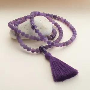 Matte Amethyst Mala, 108 beads