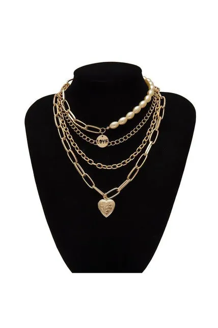 Multi Layered Pearl Choker Necklace