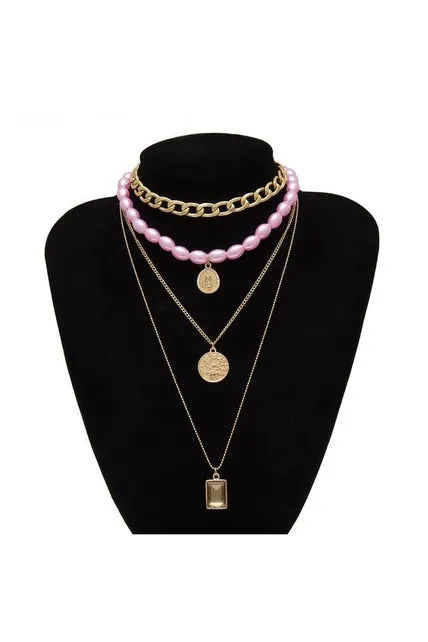 Multi Layered Pearl Choker Necklace