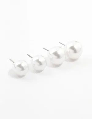 Multiple Pearl Plastic Stud Earrings 2-Pack