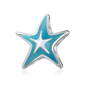 Nautical Travel Beach Charm Bead Starfish Sterling Silver for European Bracelet