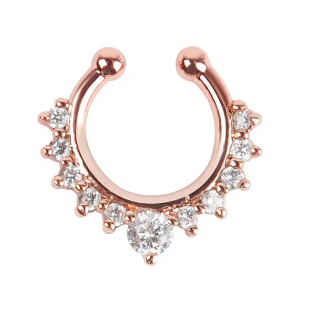 New Arrival Alloy Nose Hoop Nose Rings Body Piercing Jewelry Fake Septum Clicker Non Piercing Hanger Clip On Jewelry